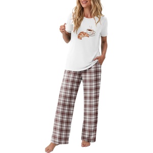 image:imagePrinStory Pajamas for Women Set 2 Piece Soft Pjs Sets S2XLCartoon Brunch