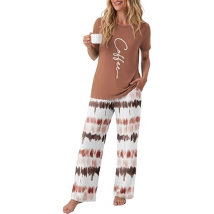 image:imagePrinStory Pajamas for Women Set 2 Piece Soft Pjs Sets S2XLCoffee Brown