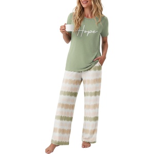 image:imagePrinStory Pajamas for Women Set 2 Piece Soft Pjs Sets S2XLHope Light Green