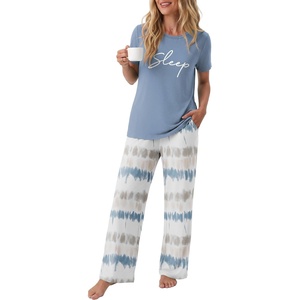 image:imagePrinStory Pajamas for Women Set 2 Piece Soft Pjs Sets S2XLSleepy Mist Blue