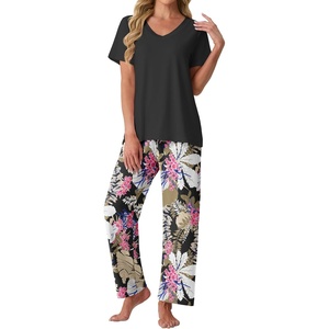 image:imagePrinStory Pajamas for Women Set Soft Pjs 2 Piece Pajama Sets XS4XLBig Leaf Pink