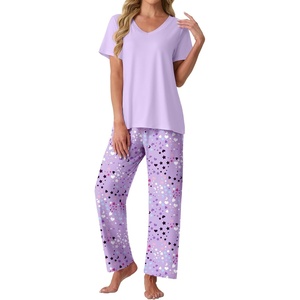 image:imagePrinStory Pajamas for Women Set Soft Pjs 2 Piece Pajama Sets XS4XLPurple Color Heart