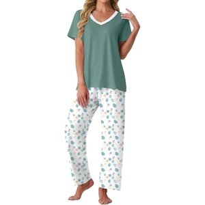 image:imagePrinStory Pajamas for Women Set Soft Pjs 2 Piece Pajama Sets XS4XLWhite Color Block