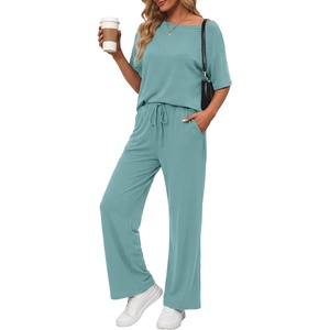 image:imagePrinStory Womens 2 Piece Off Shoulder Lounge SetsHaze Blue