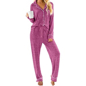 image:imagePrinStory Womens Pajama Sets Button Down Pjs 2 Piece Lounge SetHot Pink