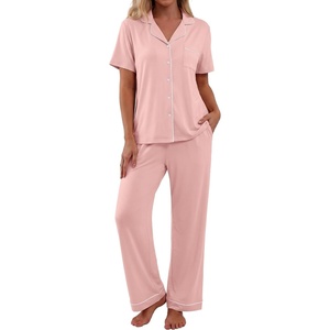 image:imagePrinStory Womens Pajamas Sets Button Down Short Sleeve Pjs S3XLPink