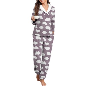 image:imagePrinStory Womens Pajamas Winter Soft Flannel Warm Pjs S2XLFpgray Cloud