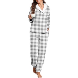 image:imagePrinStory Womens Pajamas Winter Soft Flannel Warm Pjs S2XLFpgray Small Plaid