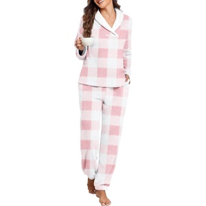 image:imagePrinStory Womens Pajamas Winter Soft Flannel Warm Pjs S2XLFppink Big Plaid