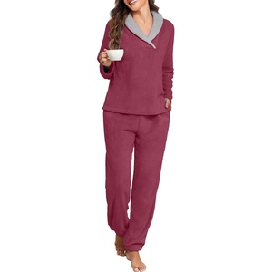 image:imagePrinStory Womens Pajamas Winter Soft Flannel Warm Pjs S2XLWine Red