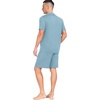 image:imagePrinStory Mens Pajamas Set Summer Pjs Sets Lightweight Short Sleeve Pajama Soft Sleepwear Loungewear with PocketsGray Blue