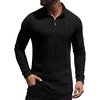 image:imagePrinStory Mens Quarter Zip Pullover Lightweight Thermal Long Sleeve T ShirtBlack