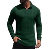 image:imagePrinStory Mens Quarter Zip Pullover Lightweight Thermal Long Sleeve T ShirtDark Green
