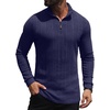 image:imagePrinStory Mens Quarter Zip Pullover Lightweight Thermal Long Sleeve T ShirtNavy Blue