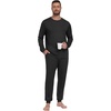 image:imagePrinStory Pajamas Set for Men amp Women Long Sleeve Soft Sleepwear S2XLC Black
