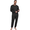 image:imagePrinStory Pajamas Set for Men amp Women Long Sleeve Soft Sleepwear S2XLC Black