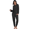 image:imagePrinStory Pajamas Set for Men amp Women Long Sleeve Soft Sleepwear S2XLC Black