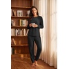 image:imagePrinStory Pajamas Set for Men amp Women Long Sleeve Soft Sleepwear S2XLC Black