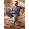 image:imagePrinStory Pajamas Set for Men amp Women Long Sleeve Soft Sleepwear S2XLC Dark Gray