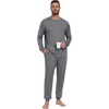 image:imagePrinStory Pajamas Set for Men amp Women Long Sleeve Soft Sleepwear S2XLC Dark Gray