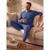 image:imagePrinStory Pajamas Set for Men amp Women Long Sleeve Soft Sleepwear S2XLC Gray Blue