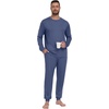 image:imagePrinStory Pajamas Set for Men amp Women Long Sleeve Soft Sleepwear S2XLC Gray Blue