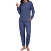 image:imagePrinStory Pajamas Set for Men amp Women Long Sleeve Soft Sleepwear S2XLC Gray Blue