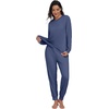image:imagePrinStory Pajamas Set for Men amp Women Long Sleeve Soft Sleepwear S2XLC Gray Blue