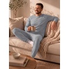 image:imagePrinStory Pajamas Set for Men amp Women Long Sleeve Soft Sleepwear S2XLC Light Gray