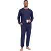 image:imagePrinStory Pajamas Set for Men amp Women Long Sleeve Soft Sleepwear S2XLC Navy Blue
