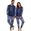 image:imagePrinStory Pajamas Set for Men amp Women Long Sleeve Soft Sleepwear S2XLFp Navy Blue Elk