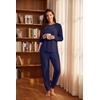 image:imagePrinStory Pajamas Set for Men amp Women Long Sleeve Soft Sleepwear S2XLNavy Blue