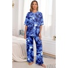 image:imagePrinStory Pajamas for Women Soft Pjs Lounge Set S4XLFptd Blue
