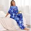 image:imagePrinStory Pajamas for Women Soft Pjs Lounge Set S4XLFptd Blue