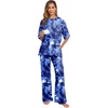 image:imagePrinStory Pajamas for Women Soft Pjs Lounge Set S4XLFptd Blue