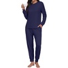 image:imagePrinStory Pajamas Set for Men amp Women Long Sleeve Soft Sleepwear S2XLNavy Blue
