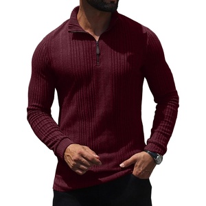 image:imagePrinStory Mens Quarter Zip Pullover Lightweight Thermal Long Sleeve T ShirtWine Red