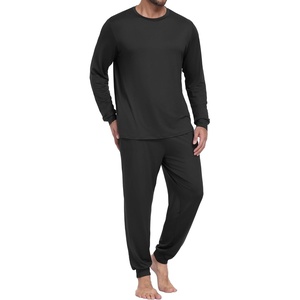 image:imagePrinStory Pajamas Set for Men amp Women Long Sleeve Soft Sleepwear S2XLC Black
