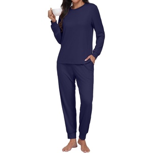image:imagePrinStory Pajamas Set for Men amp Women Long Sleeve Soft Sleepwear S2XLNavy Blue