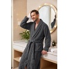 image:imagePrinStory Mens Robe Plush Fleece Soft Warm Long Fluffy BathrobeDark Gray