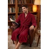 image:imagePrinStory Mens Robe Plush Fleece Soft Warm Long Fluffy BathrobeDark Red