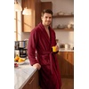 image:imagePrinStory Mens Robe Plush Fleece Soft Warm Long Fluffy BathrobeDark Red