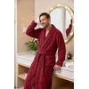 image:imagePrinStory Mens Robe Plush Fleece Soft Warm Long Fluffy BathrobeDark Red