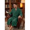 image:imagePrinStory Mens Robe Plush Fleece Soft Warm Long Fluffy BathrobeGreen