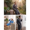 image:imagePrinStory Mens Robe Plush Fleece Soft Warm Long Fluffy BathrobeGreen
