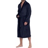 image:imagePrinStory Mens Robe Plush Fleece Soft Warm Long Fluffy BathrobeNavy Blue