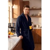 image:imagePrinStory Mens Robe Plush Fleece Soft Warm Long Fluffy BathrobeNavy Blue
