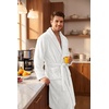 image:imagePrinStory Mens Robe Plush Fleece Soft Warm Long Fluffy BathrobeWhite