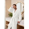 image:imagePrinStory Mens Robe Plush Fleece Soft Warm Long Fluffy BathrobeWhite