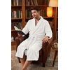 image:imagePrinStory Mens Robe Plush Fleece Soft Warm Long Fluffy BathrobeWhite